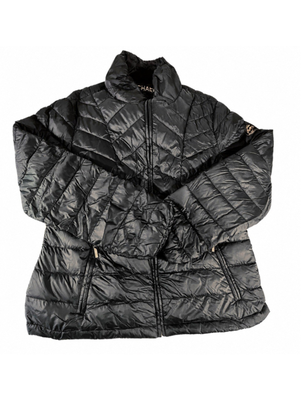 Michael Kors Packable Down Fill Puffer Jacket Black Women’s XL Lightweight